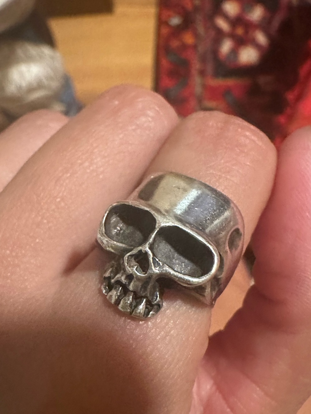 Vintage Genuine 925 Sterling Silver Skull estate ring women’s size 6